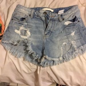 High rise cutoff jean shorts